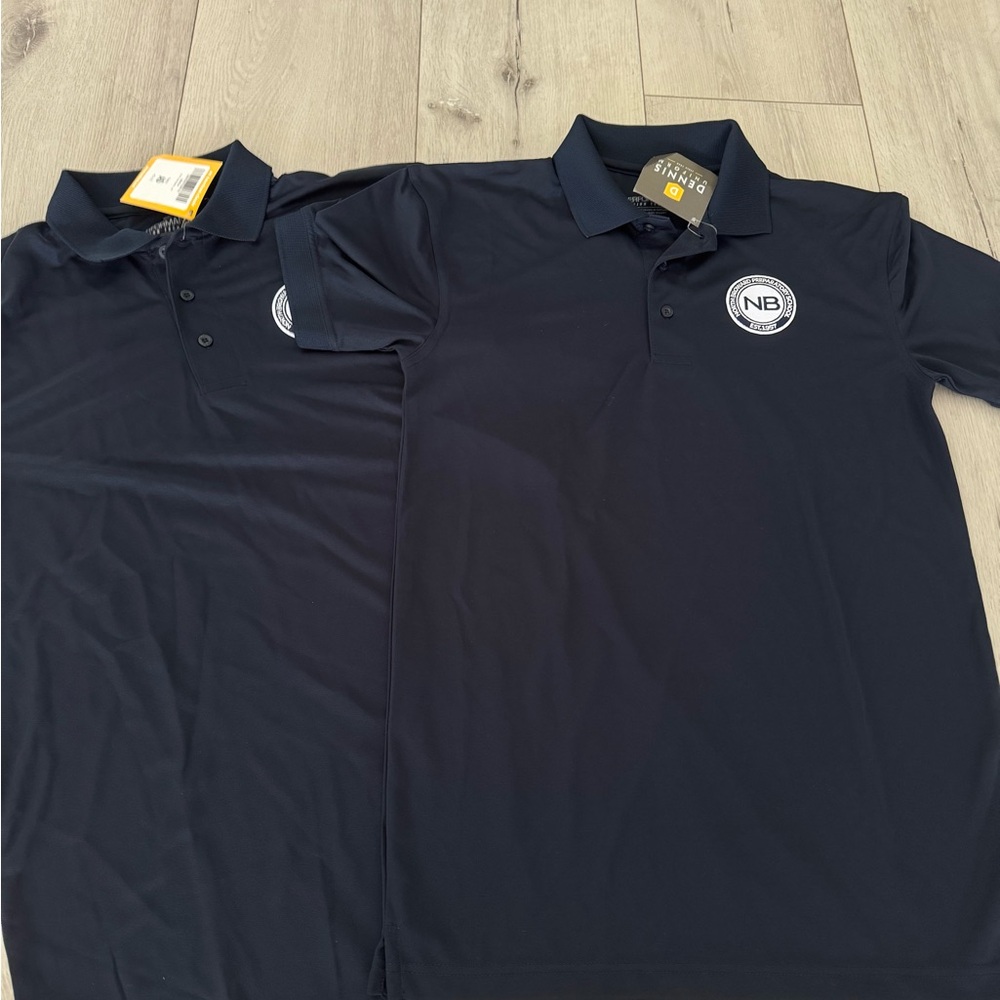 Pack of two Unisex North Browsed Preparatory School    Navy Polo Shirt Uniforms